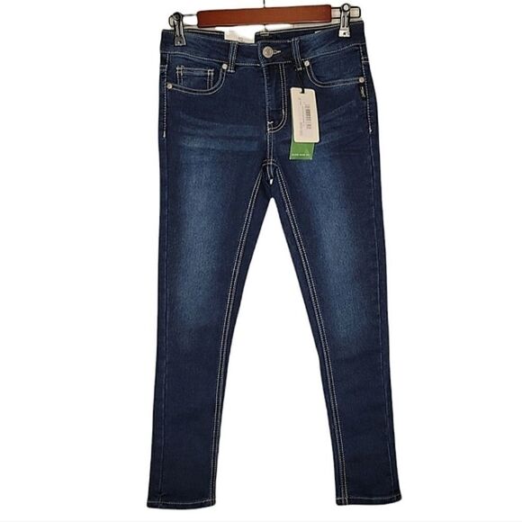 Silver Jean Co. Amy Mid Rise Slim Hip & Thigh Skinny Leg Knit Denim Jegging - Picture 1 of 12